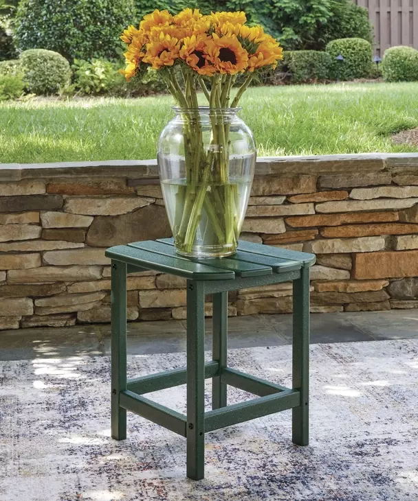 Sundown Treasure Green Outdoor Rectangular End Table