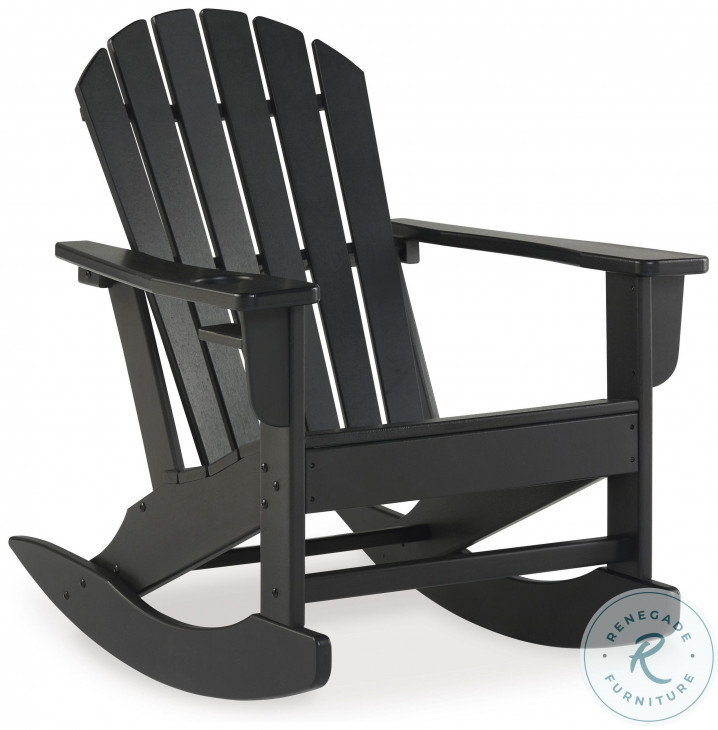 Sundown Treasure Black Outdoor Rocking Chair From Ashley Furniture