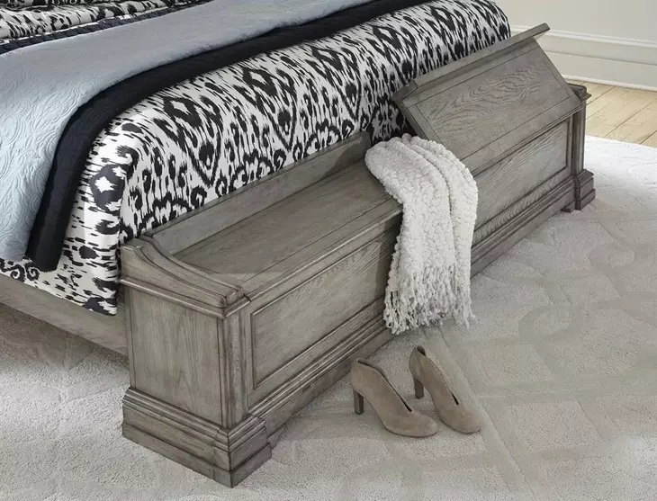 Jefferson Crest Soft Grey Queen Storage Bed