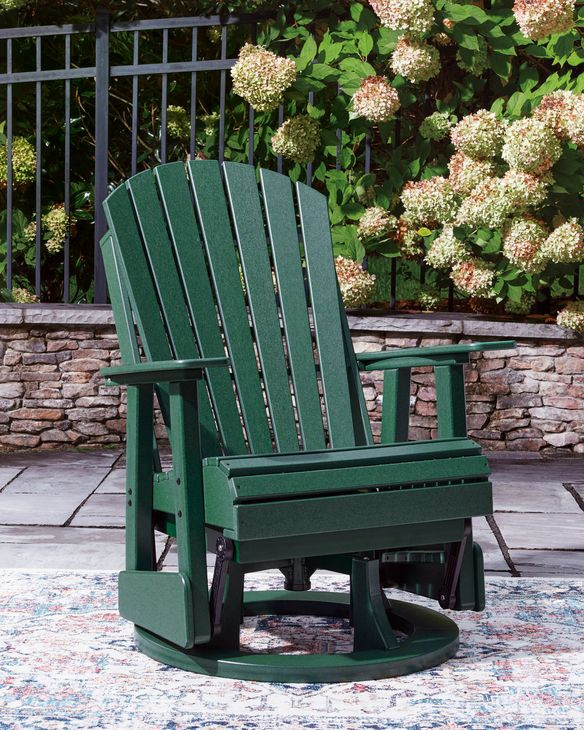 Hyland Wave Green Outdoor Swivel Glider Lounge Chair