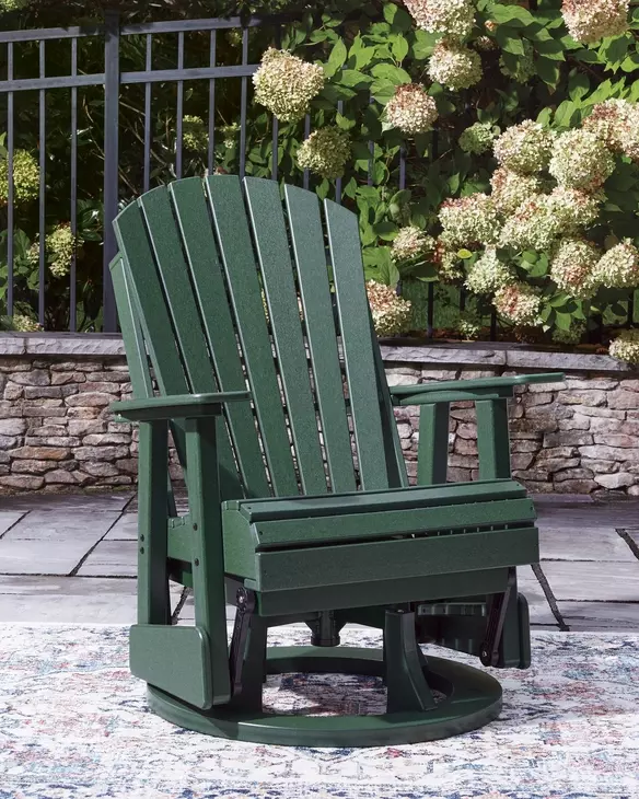 Hyland Wave Green Outdoor Swivel Glider Lounge Chair