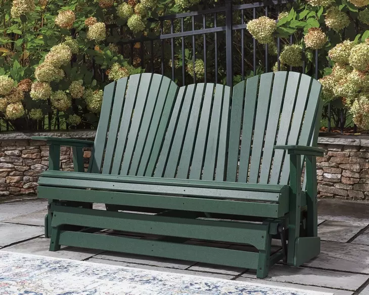 Hyland Wave Green 67" Outdoor Glider Loveseat