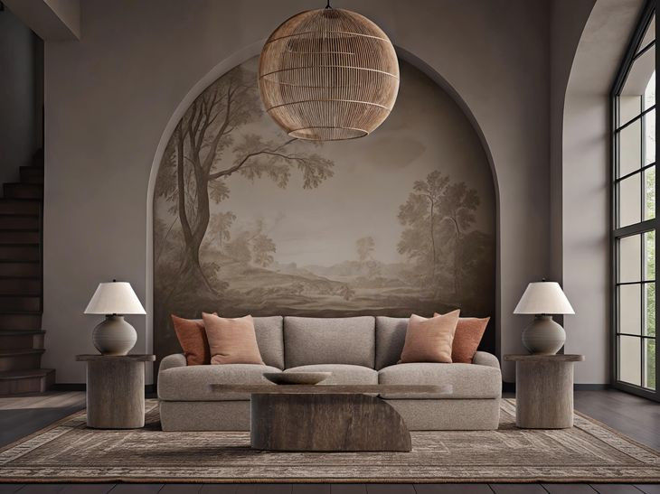 Cameron Brown 97" Sofa with Pillows