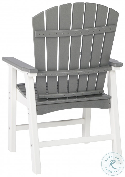 Crescent Luxe White Outdoor Dining Room Set with Grey Chair From Ashley