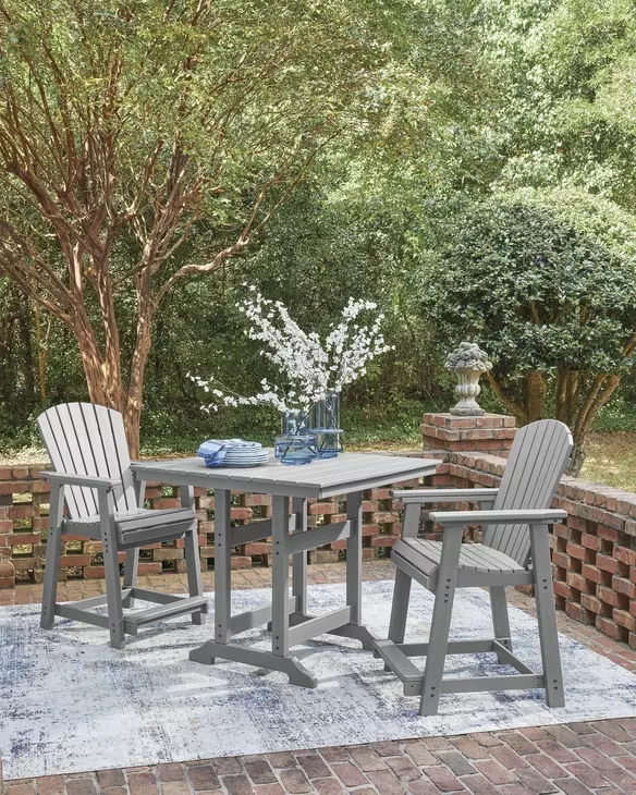 Ross Cove Dark Gray 42" Square Outdoor Counter Height Dining Table