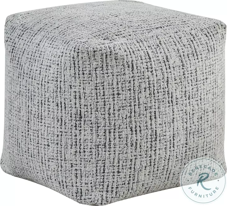 Easley Black And White Pouf