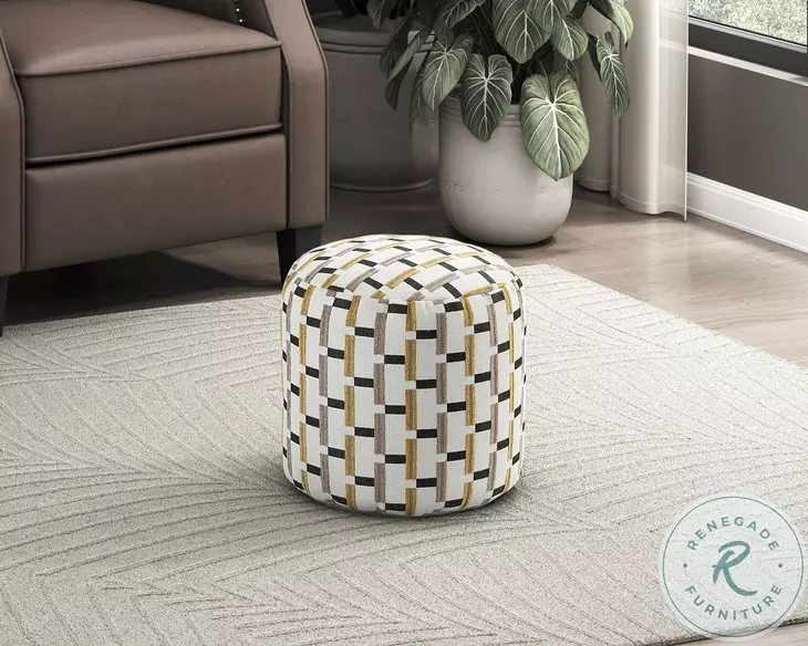 Nantes Black And White Pouf