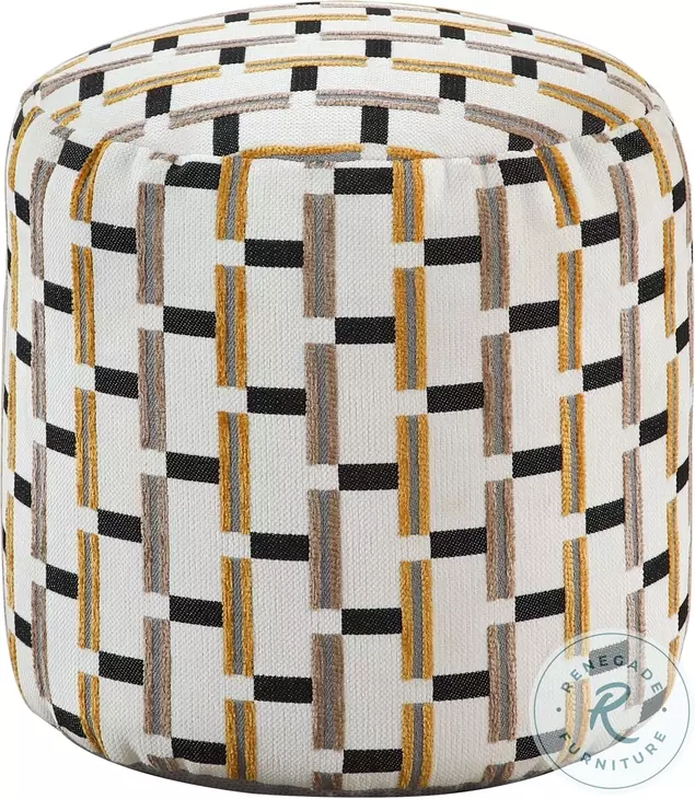 Nantes Black And White Pouf