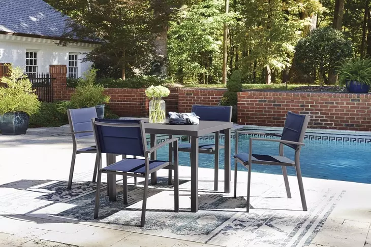 Point Bonita Gray 38" Square Outdoor Dining Room Set