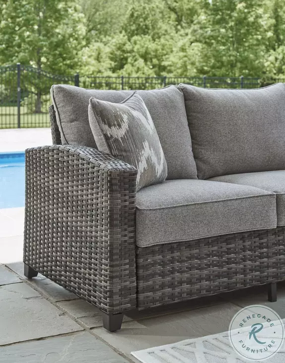 Oasis Court Gray 4 Piece Outdoor Coversation Set From Ashley