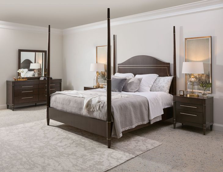 Asher Park Piano Brown Queen Poster Bed