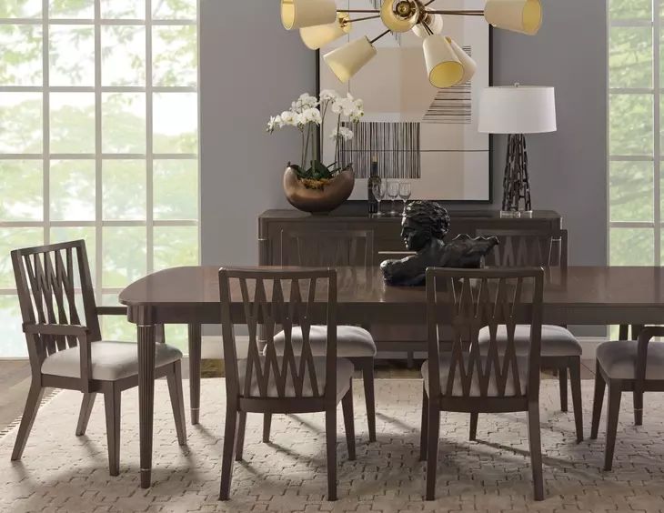 Oakridge Medley Piano Brown 117" Extendable Rectangular Dining Table