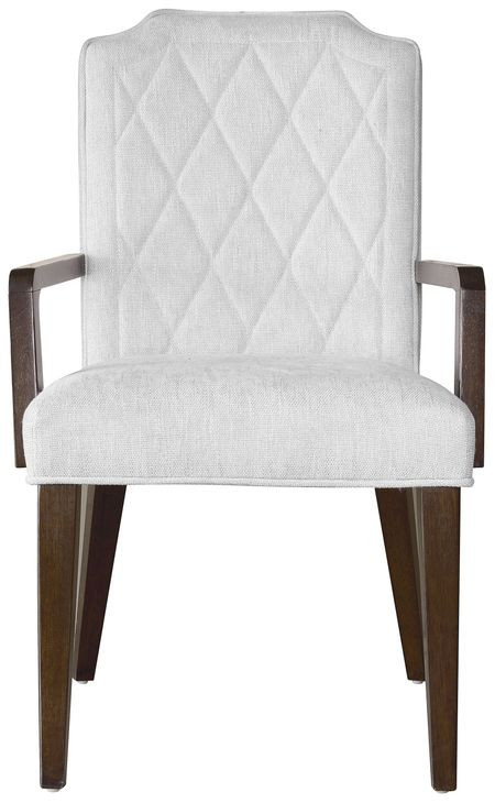 Oakridge Medley White Upholstered Dining Arm Chair
