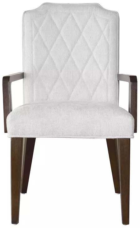 Oakridge Medley White Upholstered Dining Arm Chair