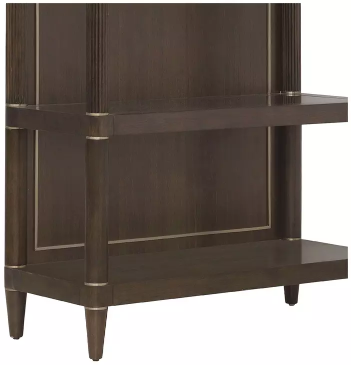 Oakridge Medley Piano Brown Open Shelf Etagere with LED Lighting