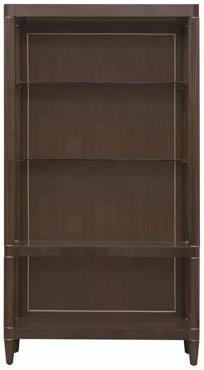 Oakridge Medley Piano Brown Open Shelf Etagere with LED Lighting