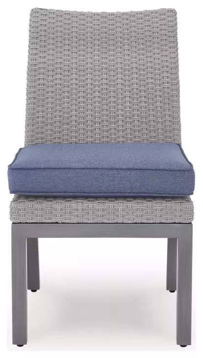 Dillon Beach Blue Performance Fabric Outdoor Side Chair with Cushion Set of 2