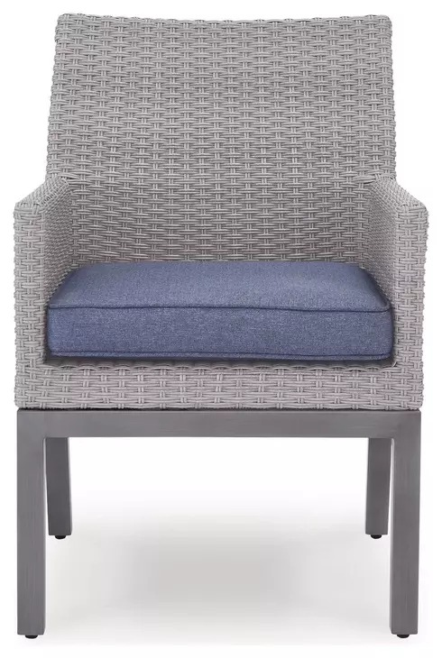 Dillon Beach Blue Performance Fabric Outdoor Arm Chair with Cushion Set of 2