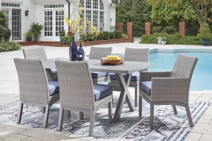 Dillon Beach Gray 71" Rectangular Outdoor Dining Room Set