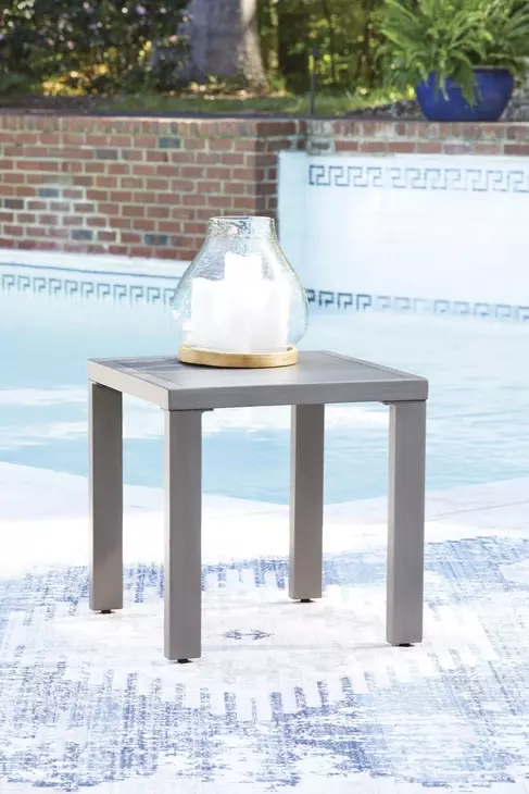 Dillon Beach Gray Square Outdoor End Table