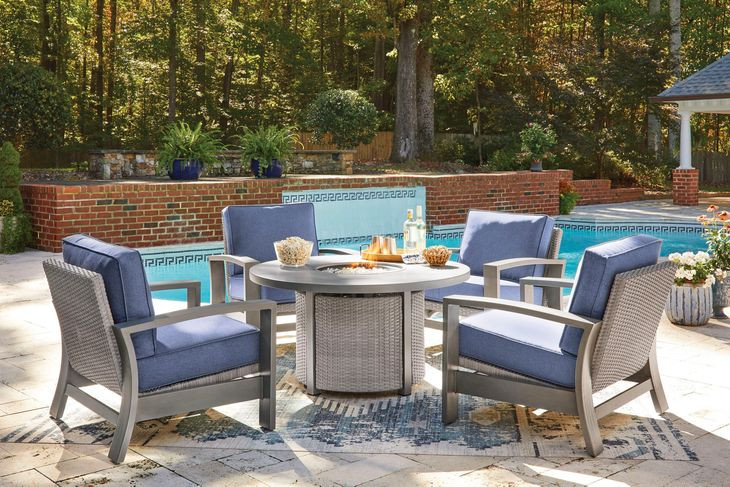 Dillon Beach Blue Performance Fabric Outdoor Rocker Lounge Chair