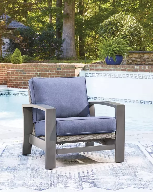Dillon Beach Blue Performance Fabric Outdoor Rocker Lounge Chair