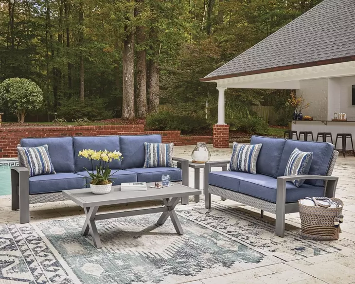 Dillon Beach Gray Rectangular Outdoor Occasional Table Set