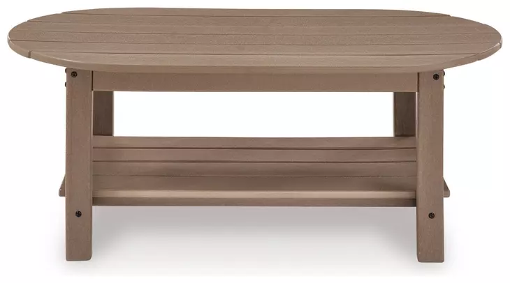 Cliffs Beach Driftwood Oval Outdoor Coffee Table