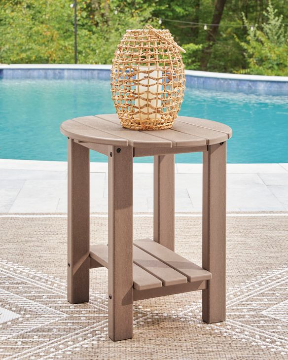Cliffs Beach Driftwood Oval Outdoor End Table