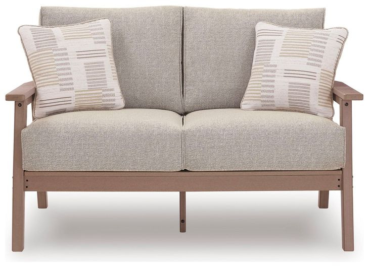 Cliffs Beach Gray Performance Fabric 54" Outdoor Loveseat with Cushion