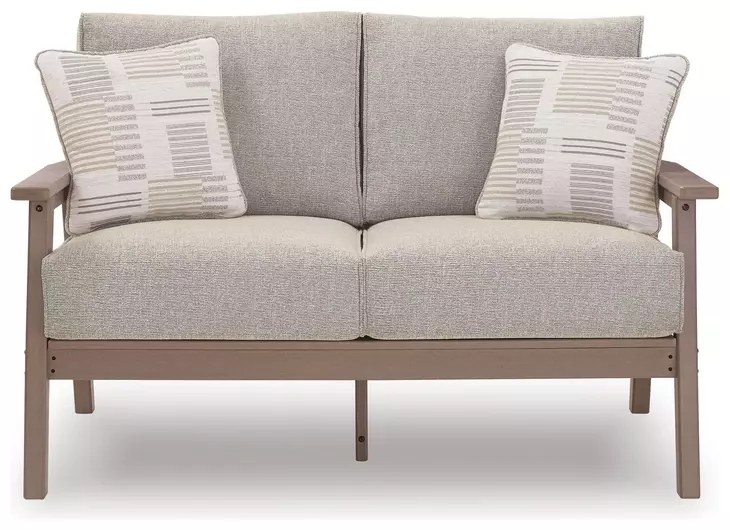 Cliffs Beach Gray Performance Fabric 54" Outdoor Loveseat with Cushion