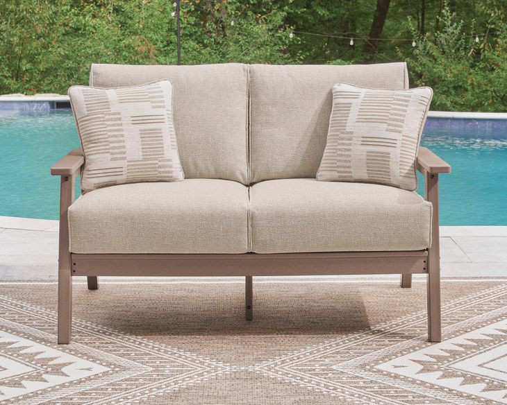 Cliffs Beach Gray Performance Fabric 54" Outdoor Loveseat with Cushion
