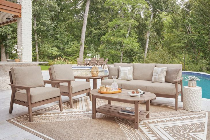 Cliffs Beach Gray Performance Fabric 78" Outdoor Sofa with Cushion