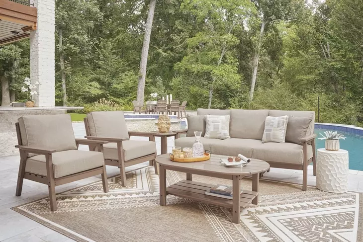 Cliffs Beach Gray Performance Fabric 78" Outdoor Sofa with Cushion