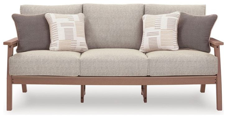 Cliffs Beach Gray Performance Fabric 78" Outdoor Sofa with Cushion