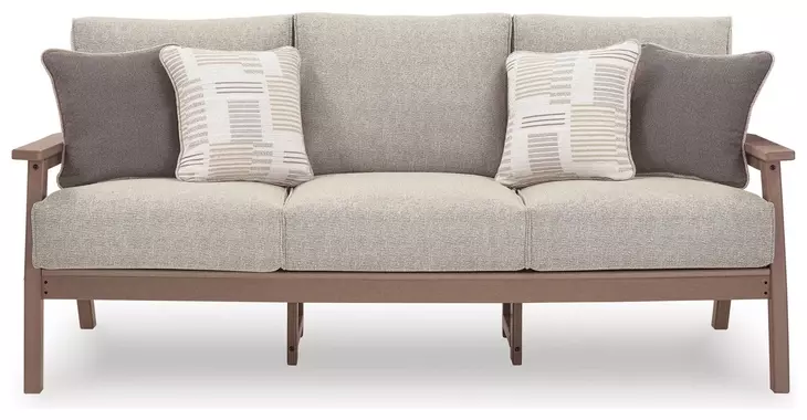 Cliffs Beach Gray Performance Fabric 78" Outdoor Sofa with Cushion