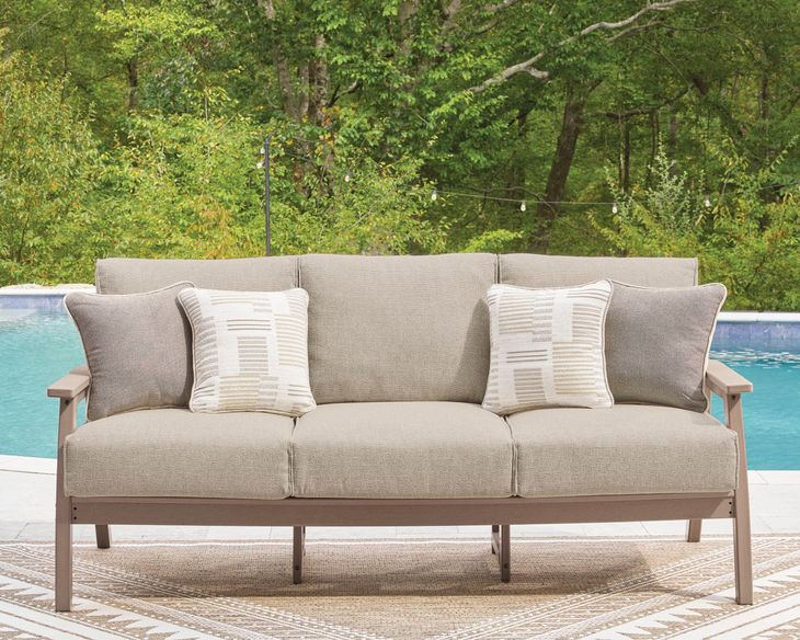 Cliffs Beach Gray Performance Fabric 78" Outdoor Sofa with Cushion