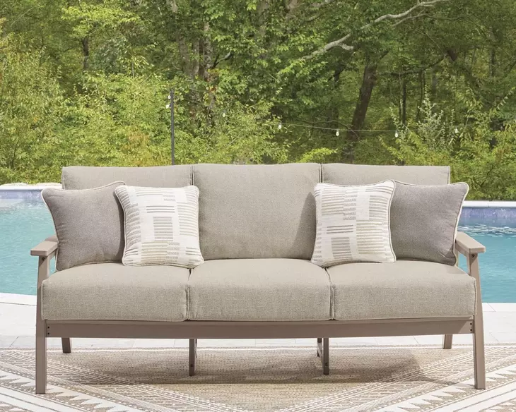Cliffs Beach Gray Performance Fabric 78" Outdoor Sofa with Cushion