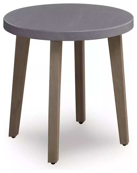Francis Beach Natural and Gray Oval Outdoor Occasional Table Set