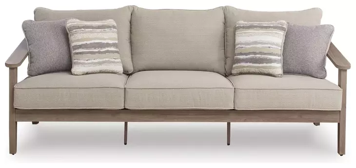 Francis Beach Gray Performance Fabric 89" Outdoor Sofa with Cushion