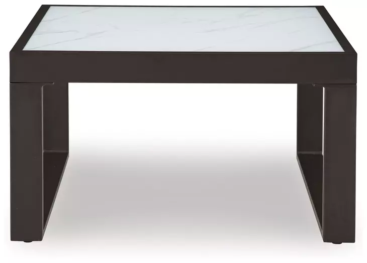 Beachloft Black and Gray Outdoor Square Cocktail Table