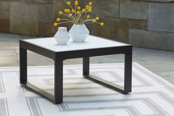 Beachloft Black and Gray Outdoor Square Cocktail Table