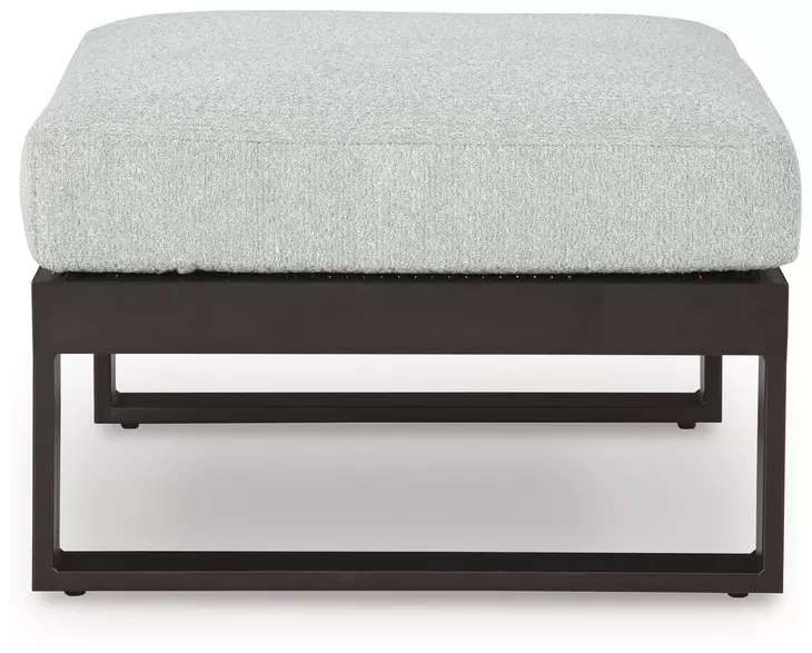 Beachloft Gray Performance Fabric Upholstered Outdoor Square Ottoman