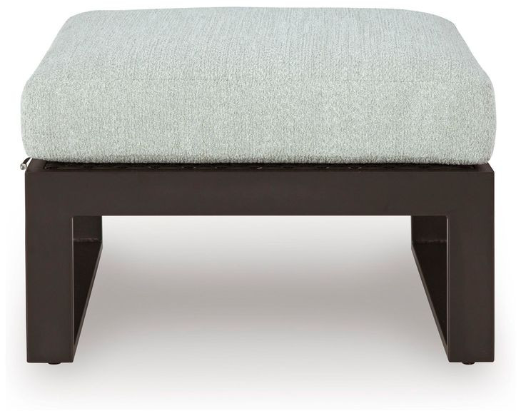 Beachloft Gray Performance Fabric Upholstered Outdoor Square Ottoman