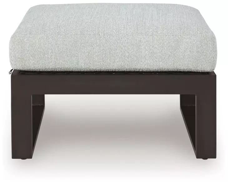Beachloft Gray Performance Fabric Upholstered Outdoor Square Ottoman