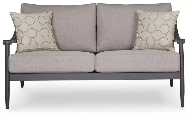 North Island Gray Performance Fabric 60" Outdoor Loveseat with Cushion