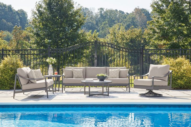 North Island Gray Performance Fabric Outdoor Living Room Set