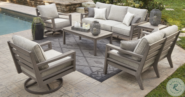 Hillside Barn Gray And Brown Outdoor Living Room Set from Ashley ...