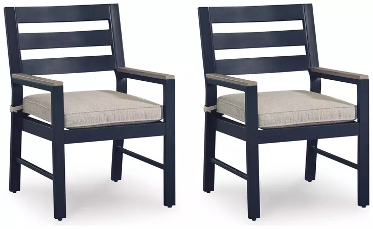 Mabry Shores Driftwood Performance Fabric Outdoor Arm Chair with Cushion Set of 2