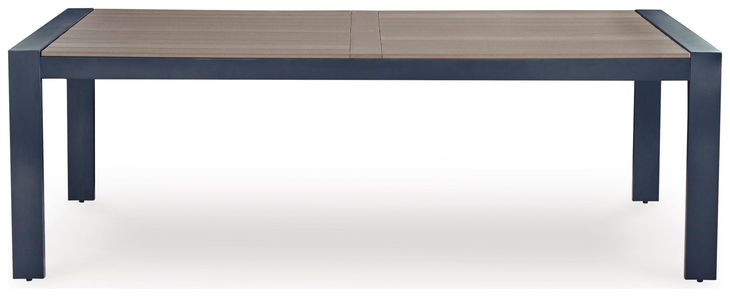 Mabry Shores Navy Blue and Driftwood 88" Rectangular Outdoor Dining Table